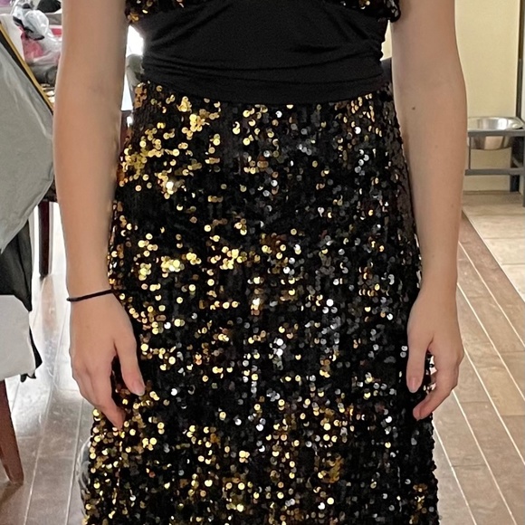 Gold and black sparkle long dress - Picture 4 of 6